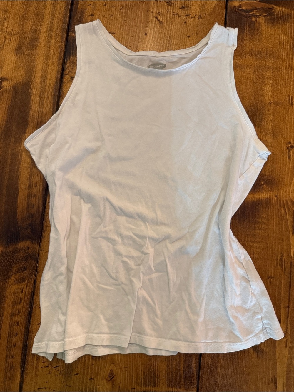 Old Navy White Ribbed Tank Top - Crew Neck Sleeveless